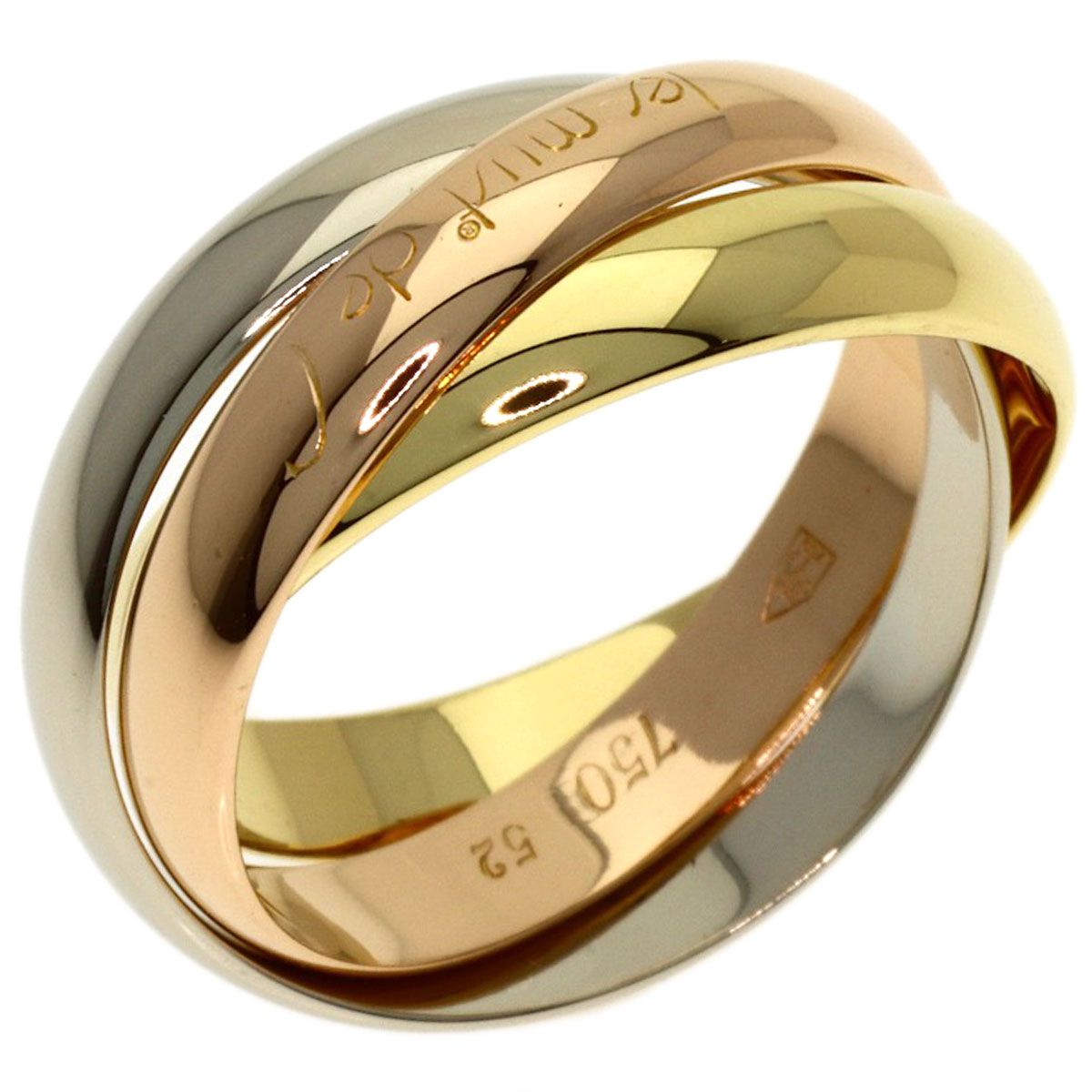 Cartier Trinity 52 Ring 18k Yellow Gold 18k White Pink — view 2