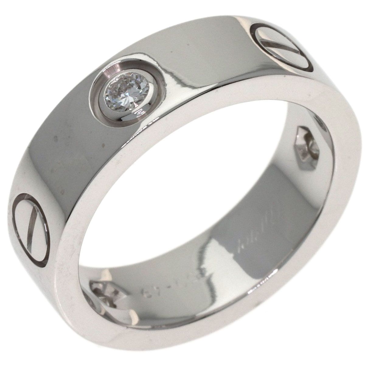 Cartier Love Ring Half Diamond 49 18k White Gold — view 2