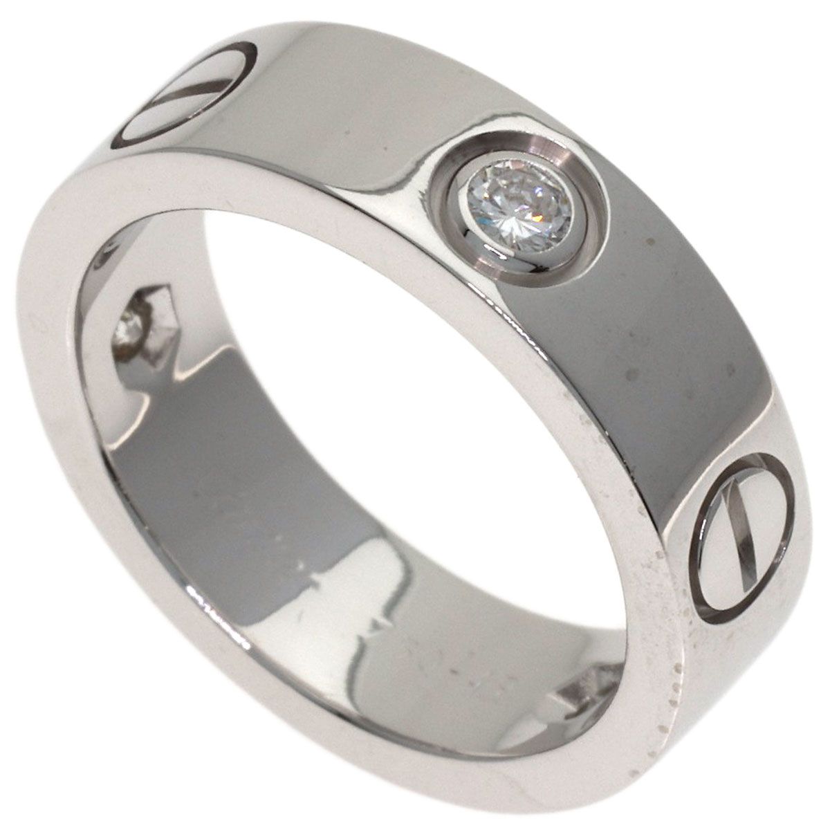Cartier Love Ring Half Diamond 49 18k White Gold