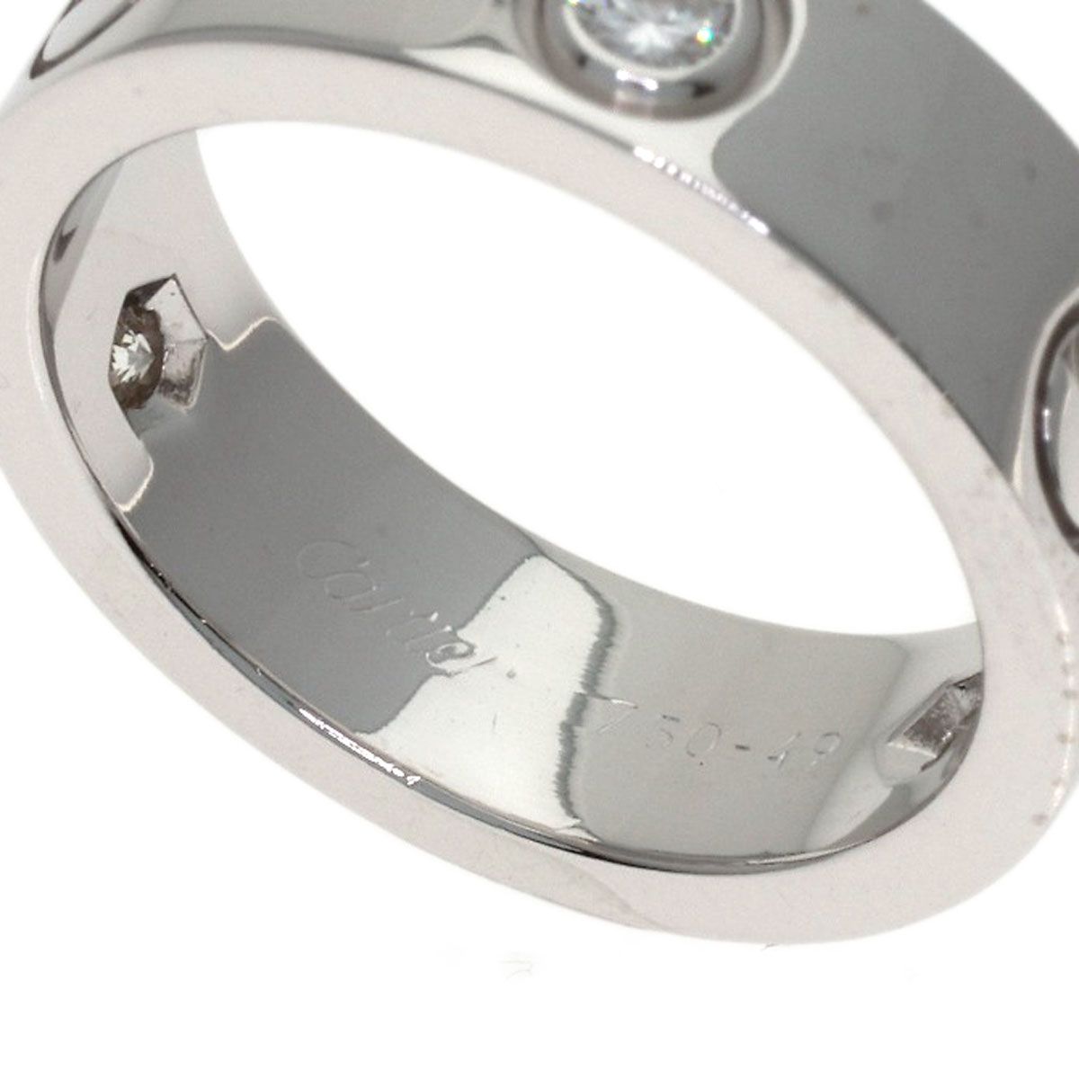 Cartier Love Ring Half Diamond 49 18k White Gold — view 5