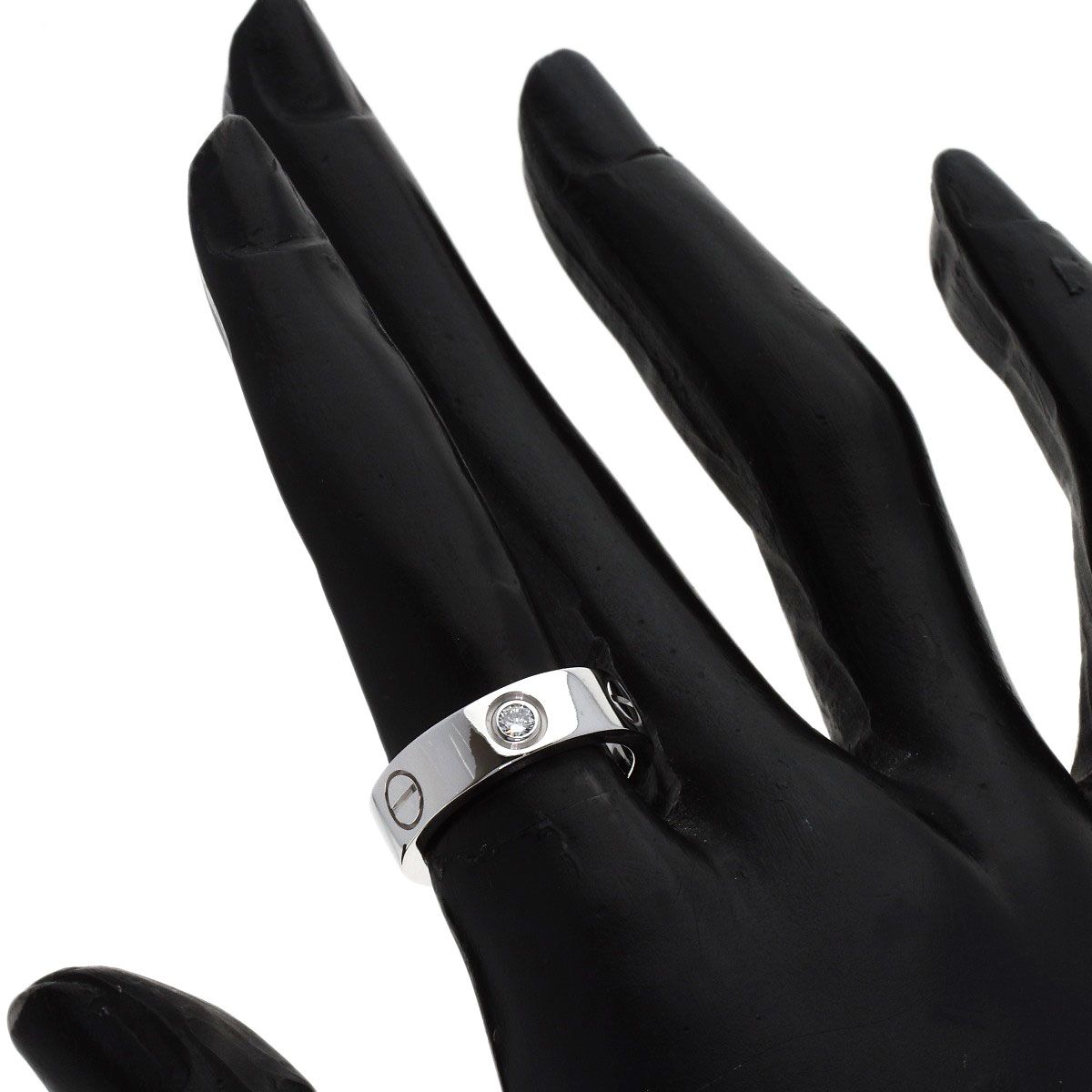 Cartier Love Ring Half Diamond 49 18k White Gold — view 7