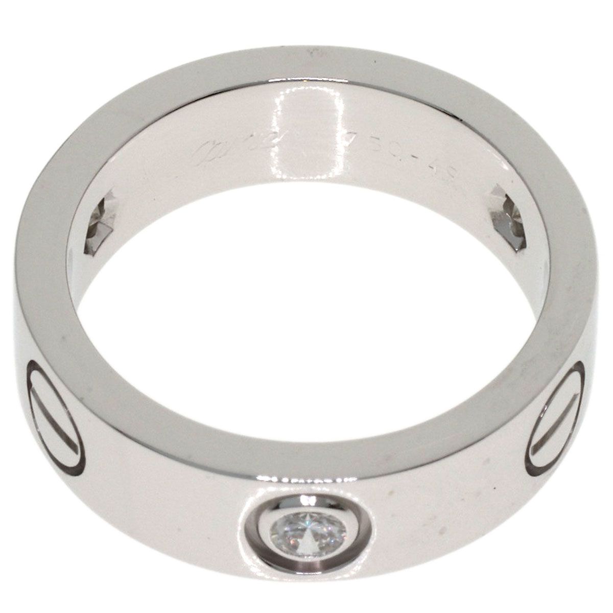 Cartier Love Ring Half Diamond 49 18k White Gold — view 4