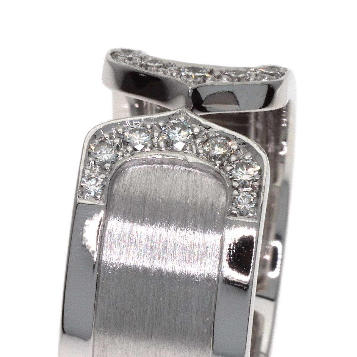 Cartier 2C Ring LM Diamond 52 18k White Gold — view 9