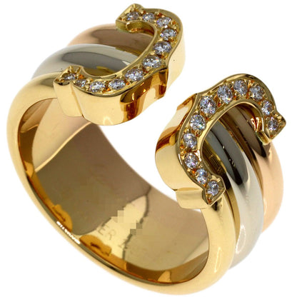 Cartier 2C Ring LM Diamond 49 18k Yellow Gold 18k White Pink