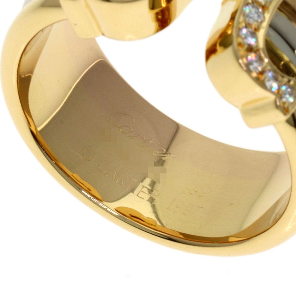 Cartier 2C Ring LM Diamond 49 18k Yellow Gold 18k White Pink — view 5
