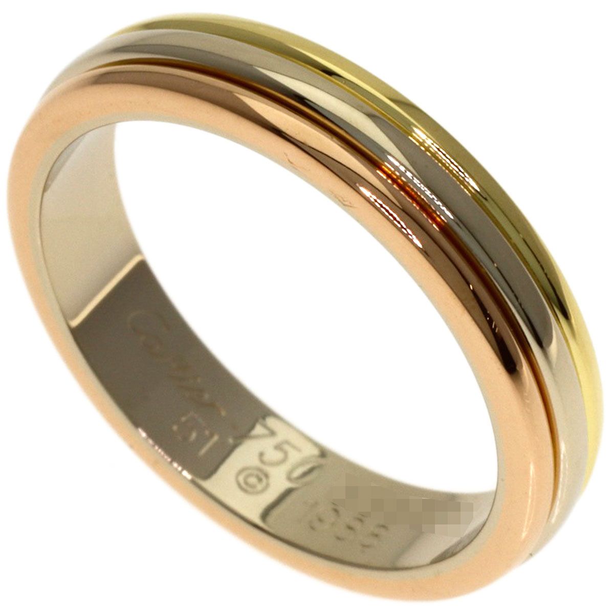 Cartier Trinity 51 Ring 18k Yellow Gold 18k White Pink