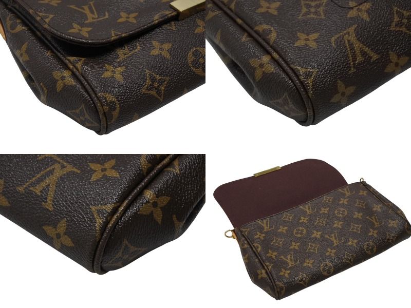 Louis Vuitton Monogram Favorite MM Shoulder Bag Brown Gold — view 7