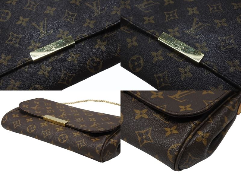 Louis Vuitton Monogram Favorite MM Shoulder Bag Brown Gold — view 6