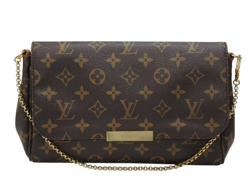 Louis Vuitton Monogram Favorite MM Shoulder Bag Brown Gold — view 2