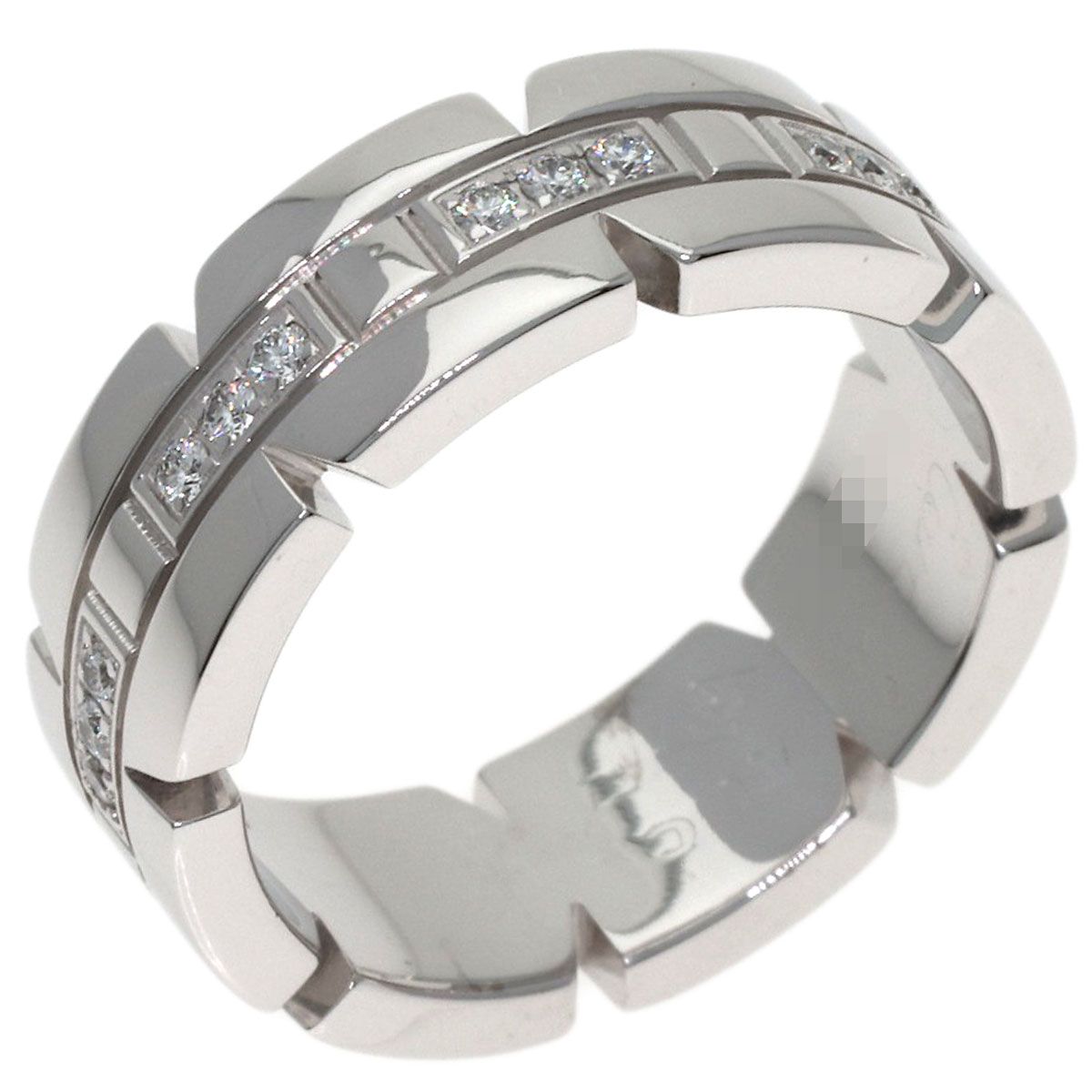 Cartier Tank Francaise Half Diamond 47 Ring 18k White Gold — view 2
