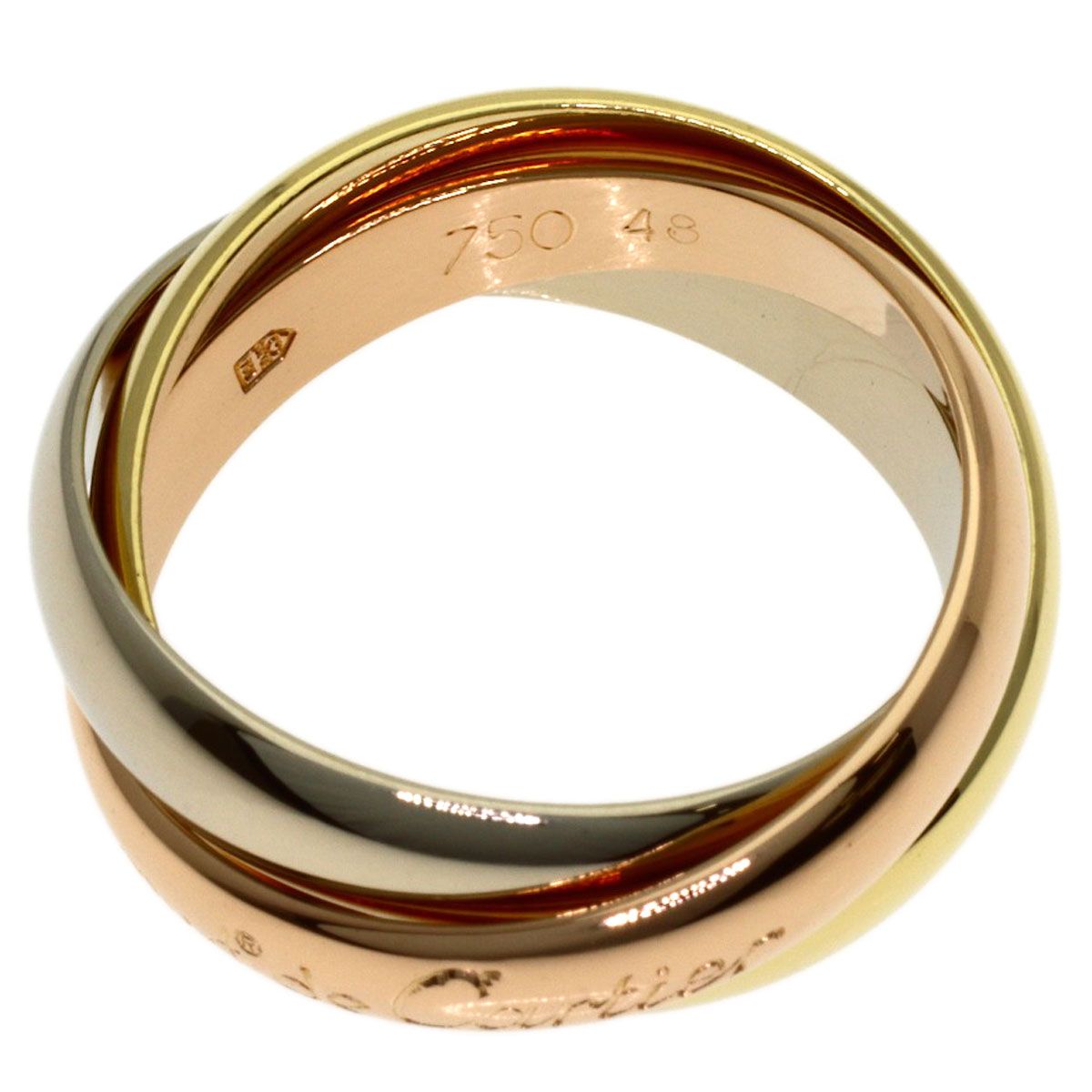 Cartier Trinity 48 Ring 18k Yellow Gold 18k White Pink — view 3
