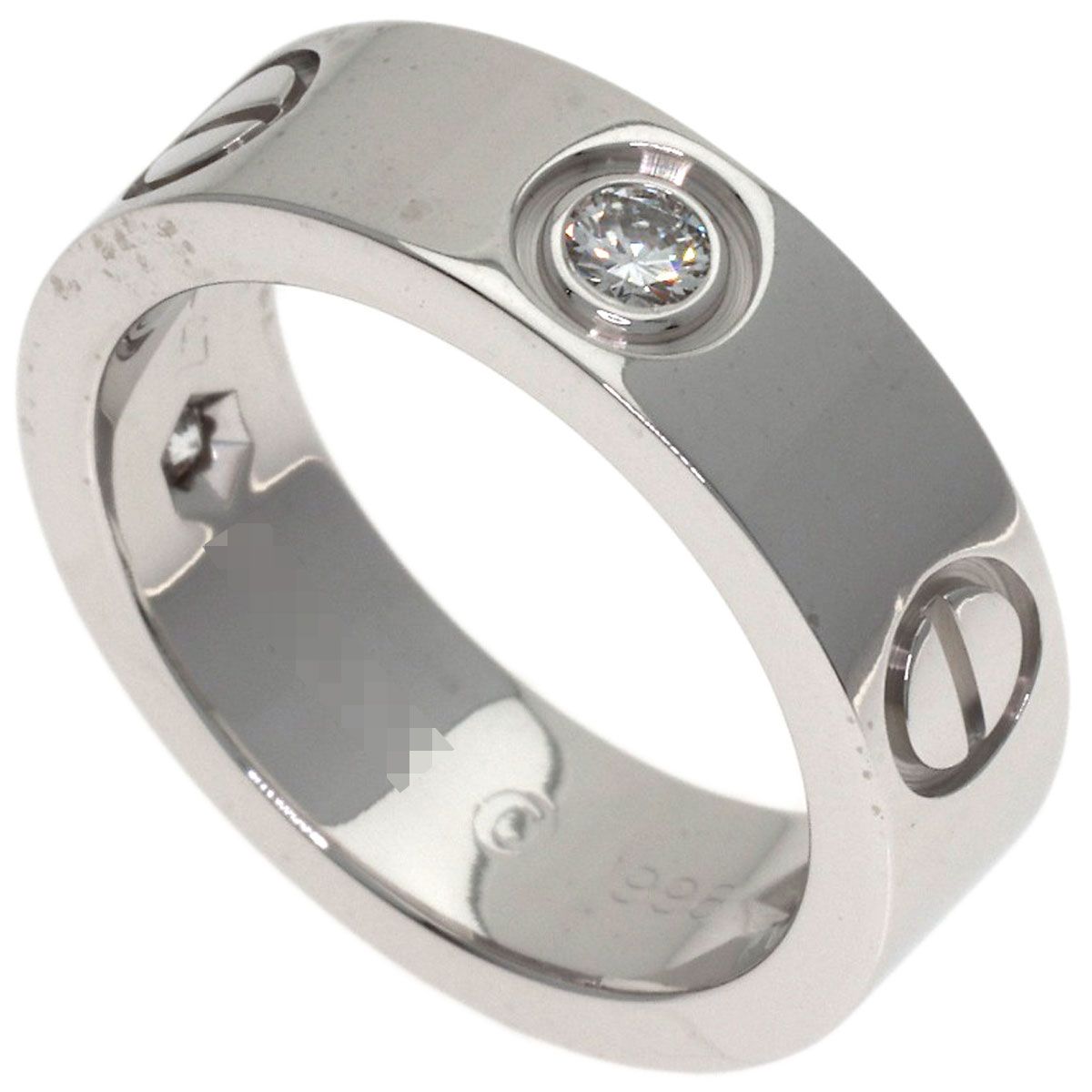 Cartier Love Ring Half Diamond 47 18k White Gold
