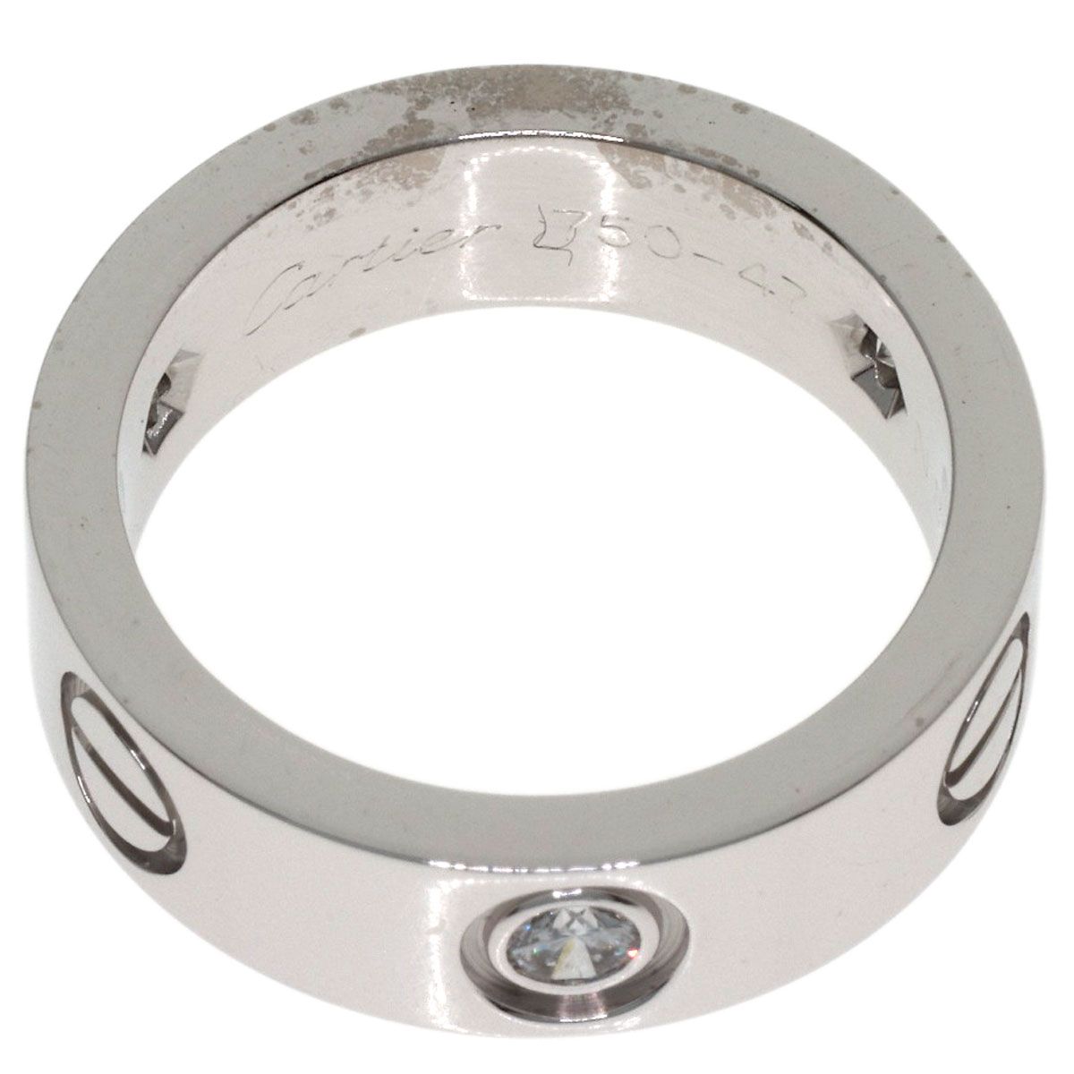 Cartier Love Ring Half Diamond 47 18k White Gold — view 4
