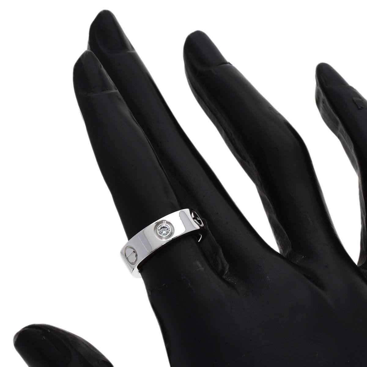 Cartier Love Ring Half Diamond 47 18k White Gold — view 6