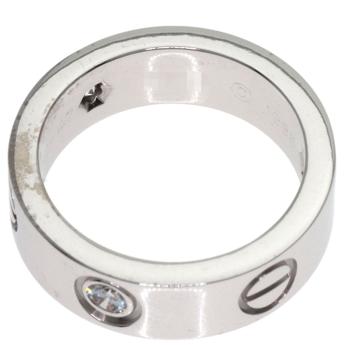 Cartier Love Ring Half Diamond 47 18k White Gold — view 5