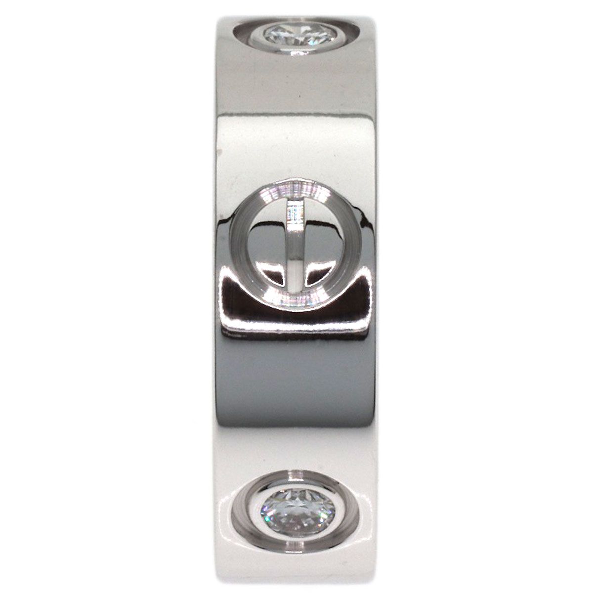 Cartier Love Ring Half Diamond 47 18k White Gold — view 3