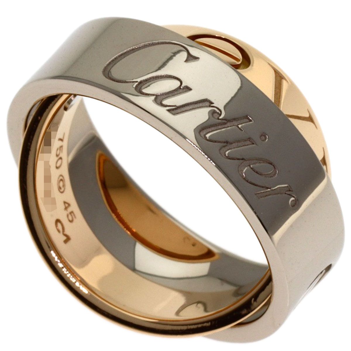 Cartier C-cles Love 45 Ring 18k White Gold 18k Pink