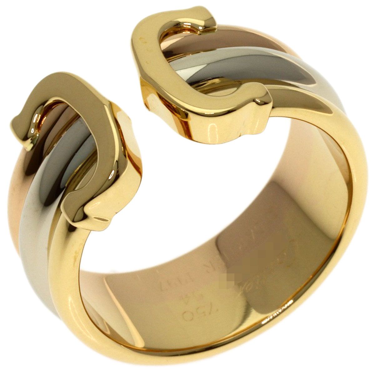 Cartier 2C Ring 54 18k Yellow Gold 18k White Pink — view 2