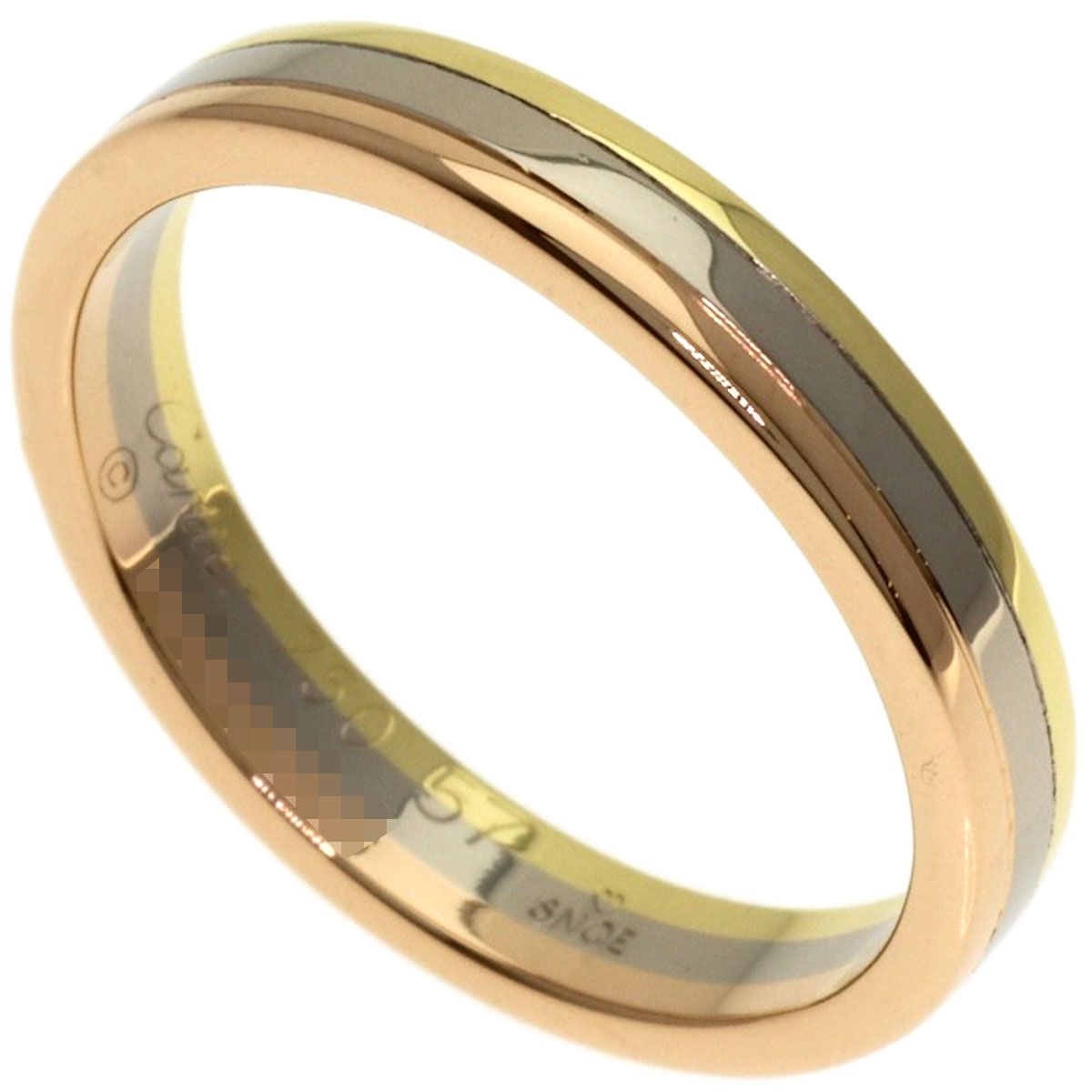 Cartier Trinity 57 Ring 18k Yellow Gold 18k White Pink