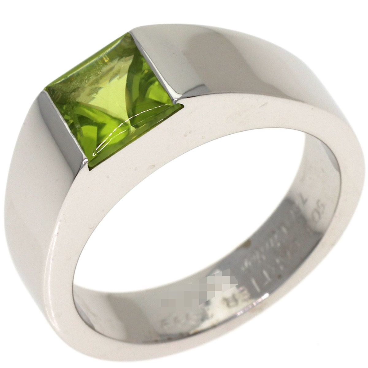 Cartier Tank Ring Peridot 50 18k White Gold — view 2