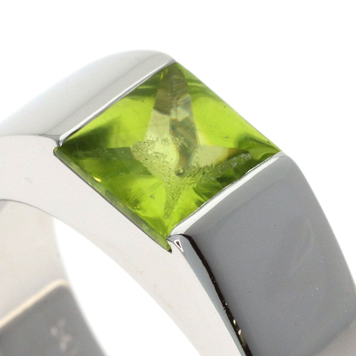 Cartier Tank Ring Peridot 50 18k White Gold — view 8