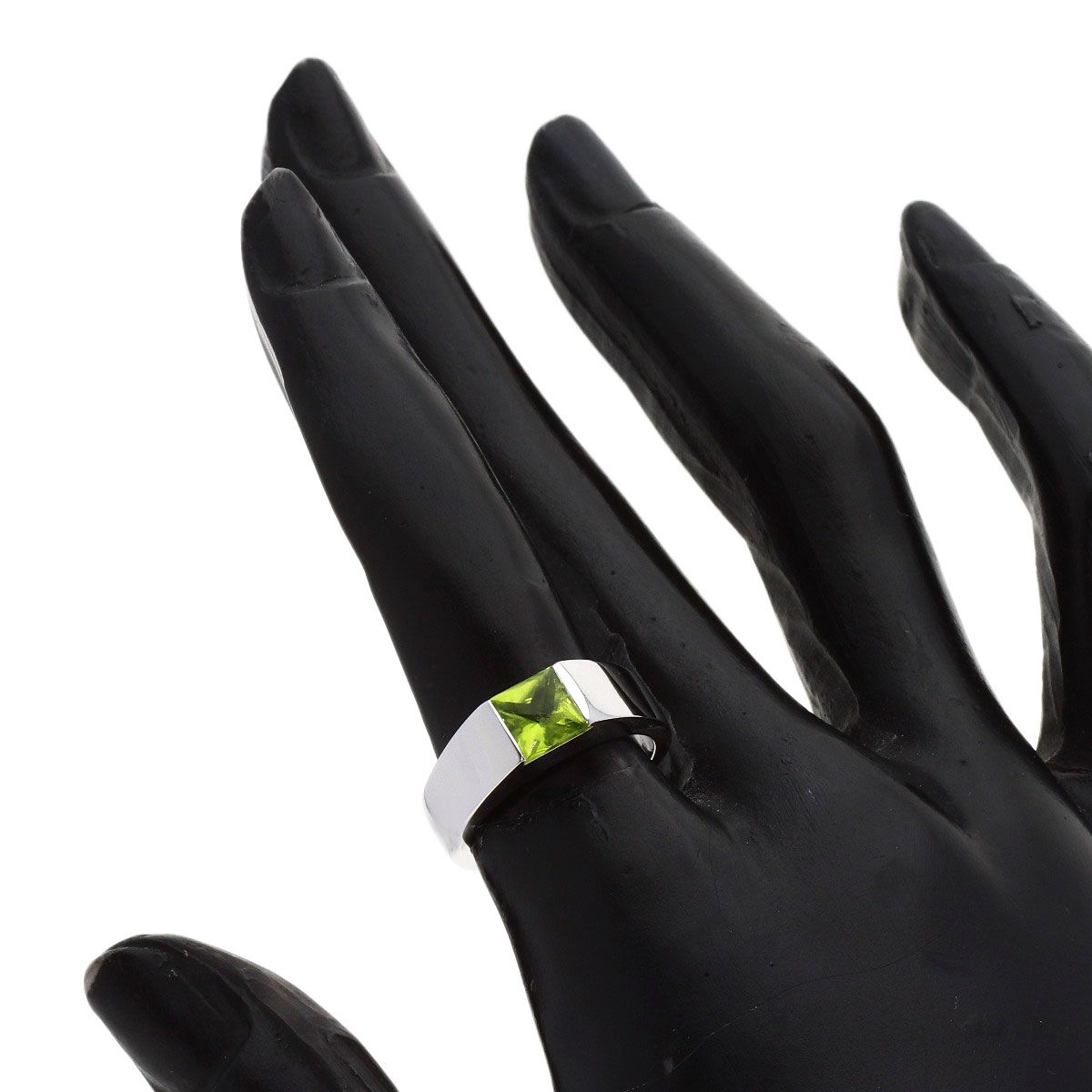 Cartier Tank Ring Peridot 50 18k White Gold — view 6