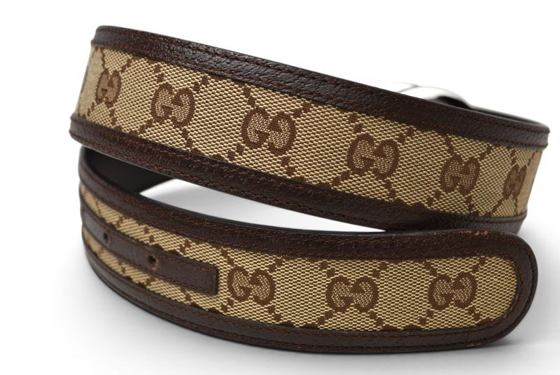 Gucci Belt GG Buckle Brown Beige 85 — view 2