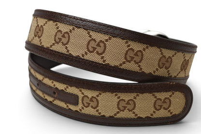 Gucci Belt GG Buckle Brown Beige 85 — view 2
