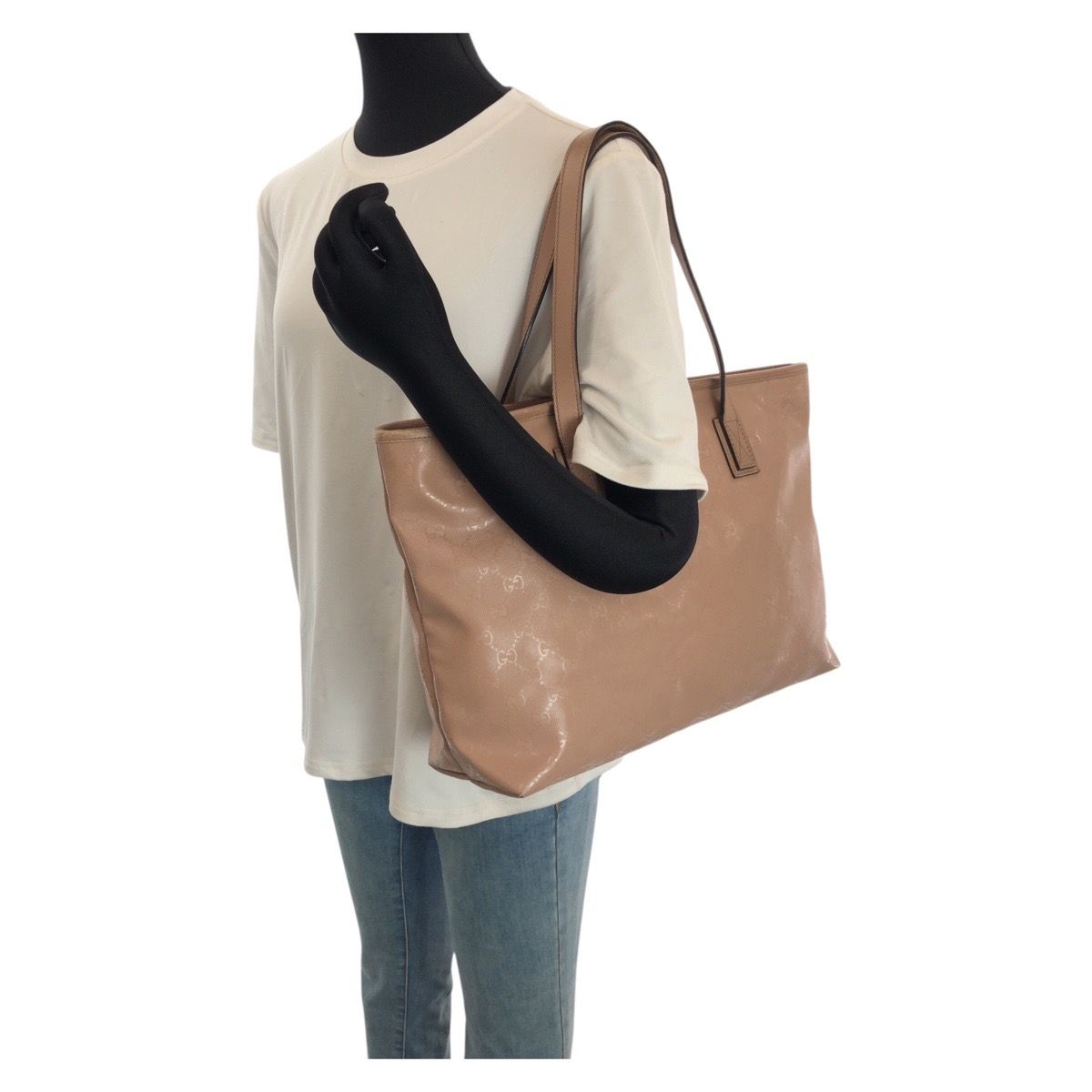 Gucci GG Supreme Pink Gold Tote Shoulder — view 7