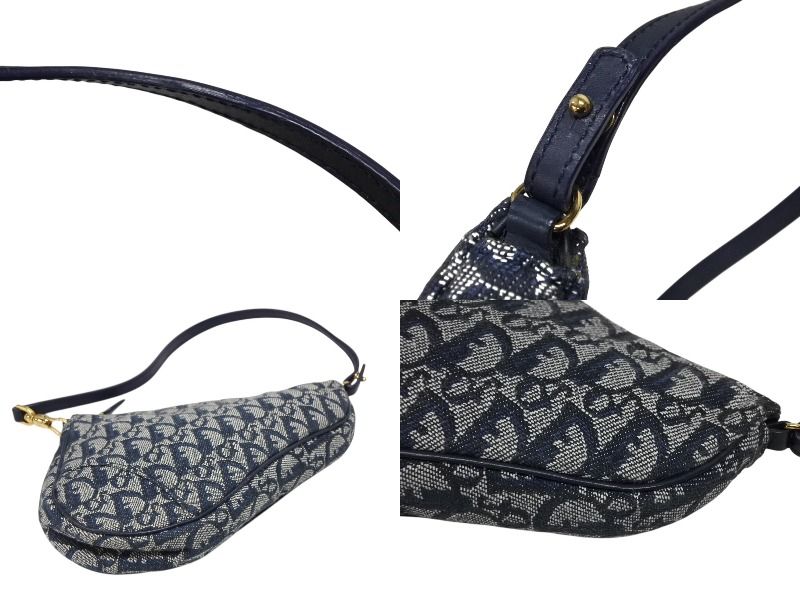 Dior Trotter Saddle Bag Pouch Navy — view 6