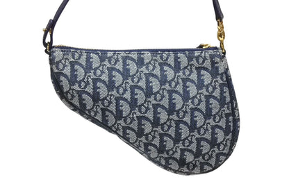 Dior Trotter Saddle Bag Pouch Navy — view 3