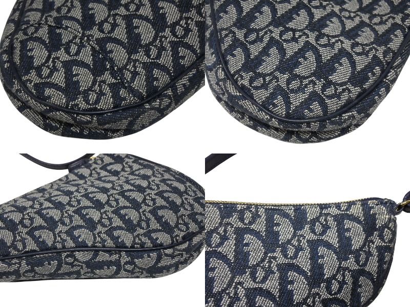 Dior Trotter Saddle Bag Pouch Navy — view 7