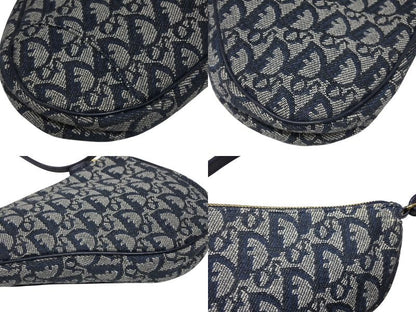 Dior Trotter Saddle Bag Pouch Navy — view 7
