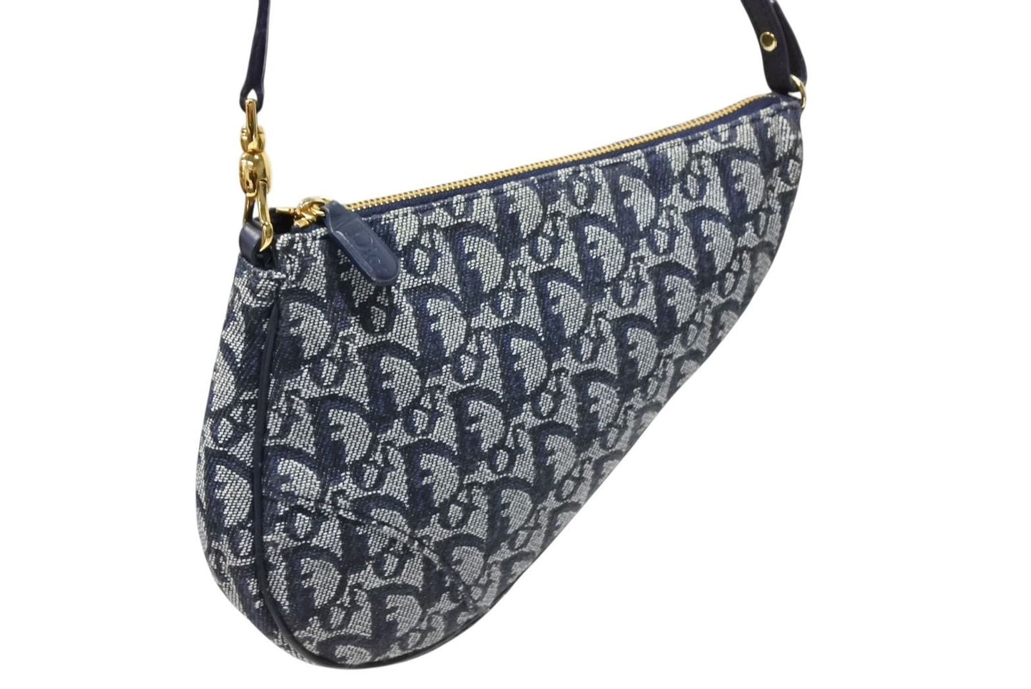 Dior Trotter Saddle Bag Pouch Navy — view 4