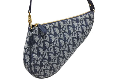Dior Trotter Saddle Bag Pouch Navy — view 4