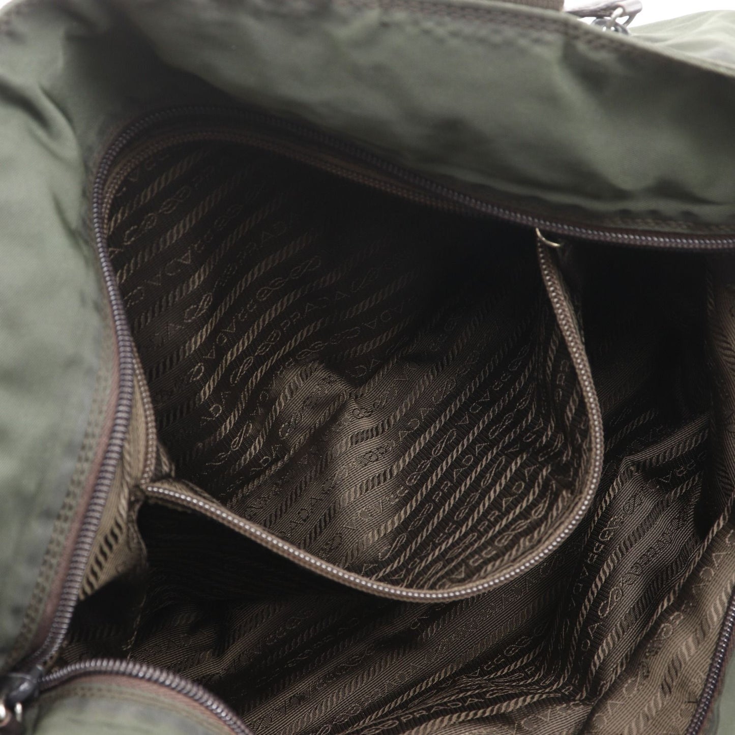 Prada Nylon Khaki Tote — view 7