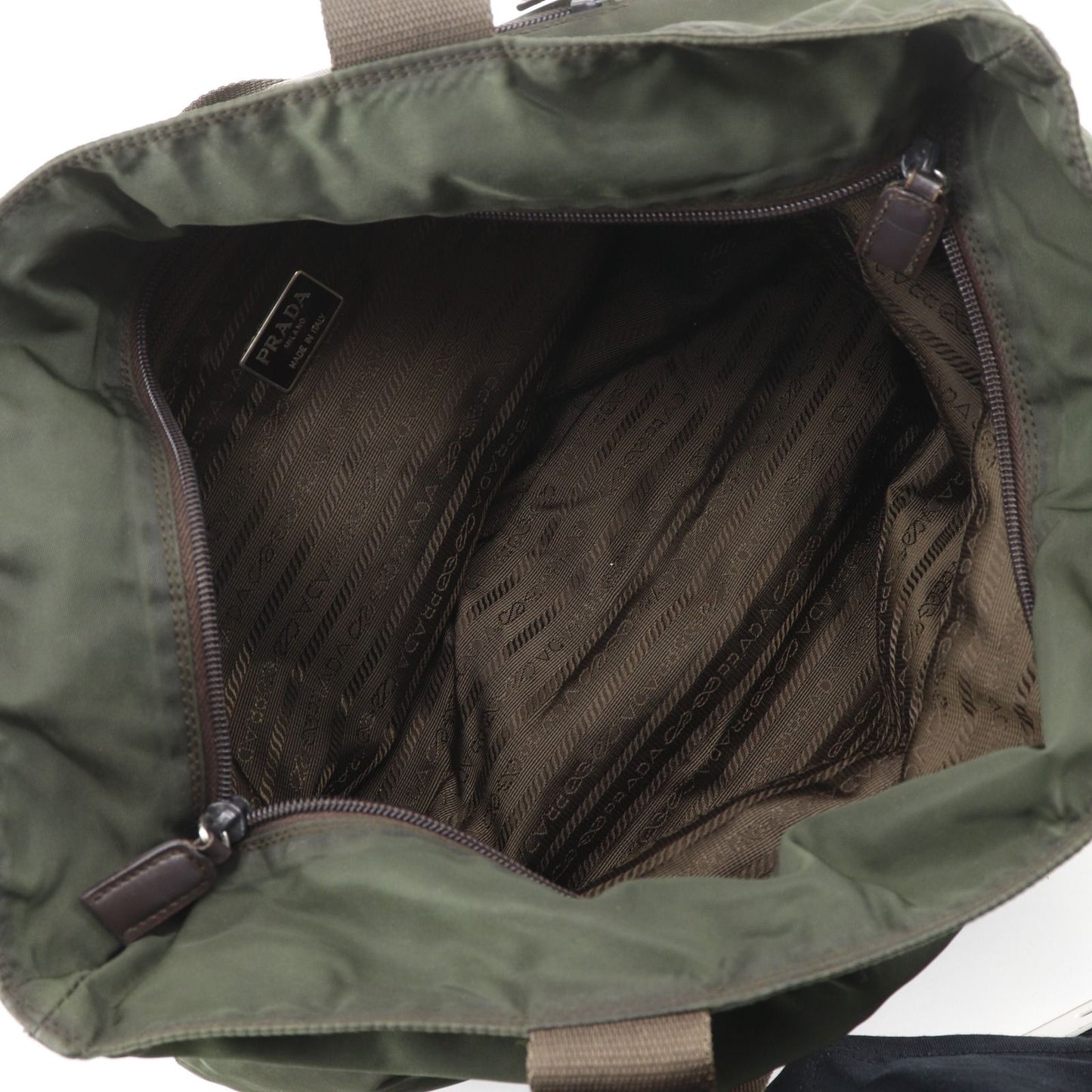 Prada Nylon Khaki Tote — view 6