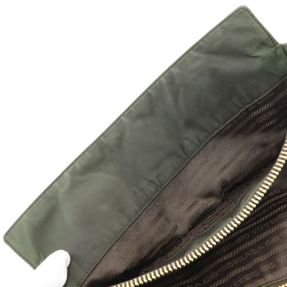 Prada Chain Tote Shoulder Nylon Khaki — view 7