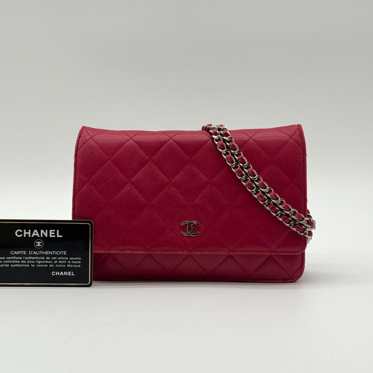 Chanel First Come Served Chain Wallet Lambskin Quilted CC Logo Shoulder Bag