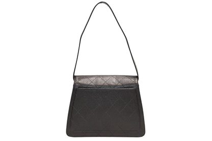 Chanel Wild Stitch Handbag Top Handle Lambskin Black Gold — view 2