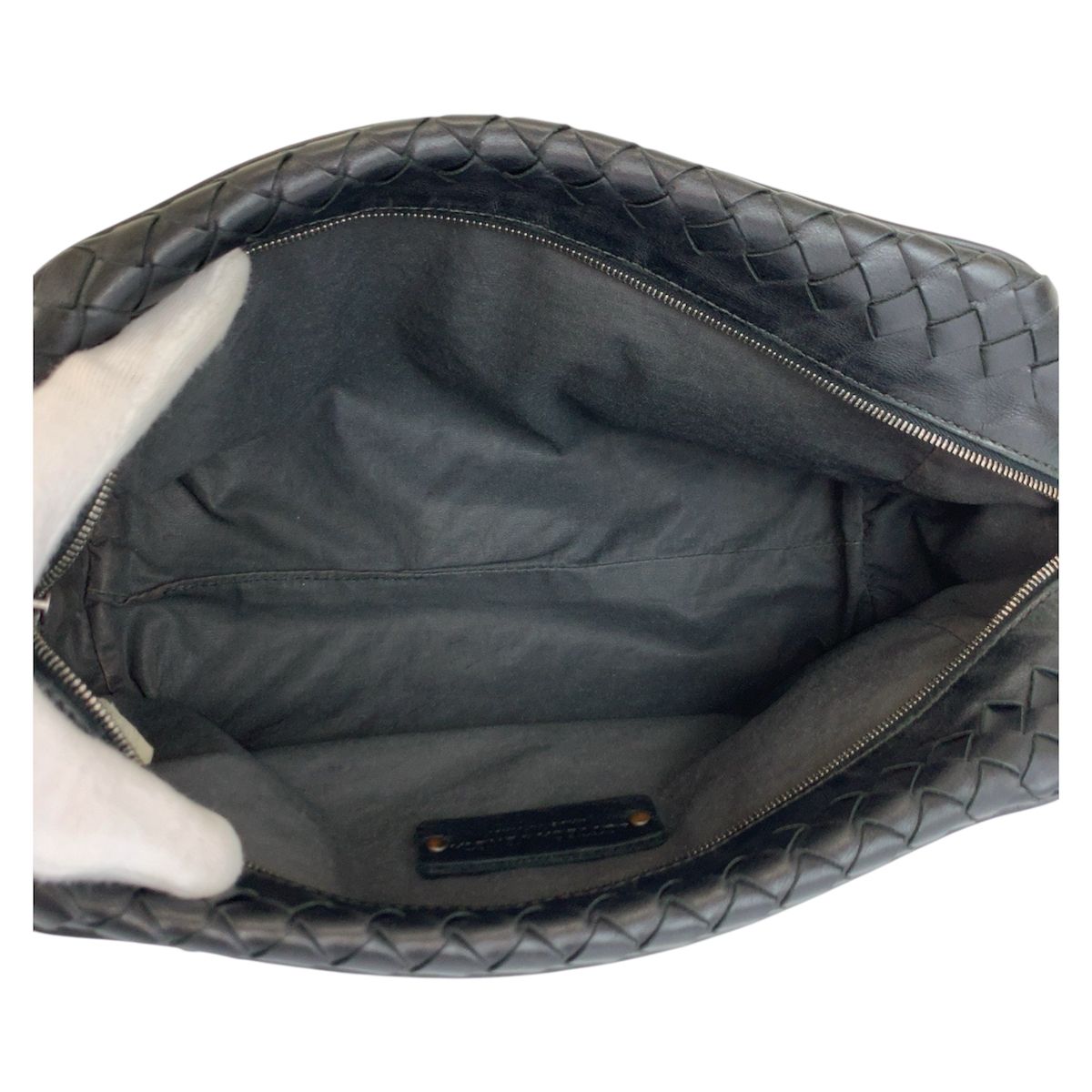 Bottega Veneta Black Leather Clutch — view 8