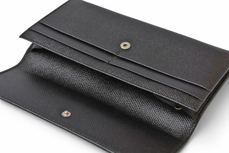 Bvlgari Classico Bifold Wallet Gray Leather Black Silver — view 8