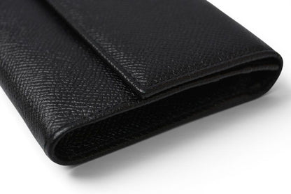 Bvlgari Classico Bifold Wallet Gray Leather Black Silver — view 3
