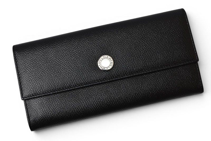 Bvlgari Classico Bifold Wallet Gray Leather Black Silver — view 2
