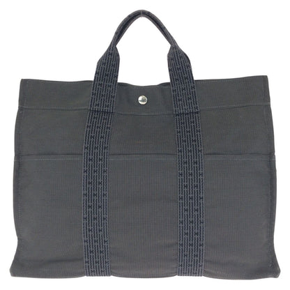 Hermes Her Line Gray Silver Polyamide Polyester Tote