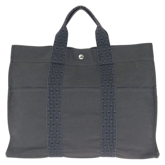Hermes Her Line Gray Silver Polyamide Polyester Tote