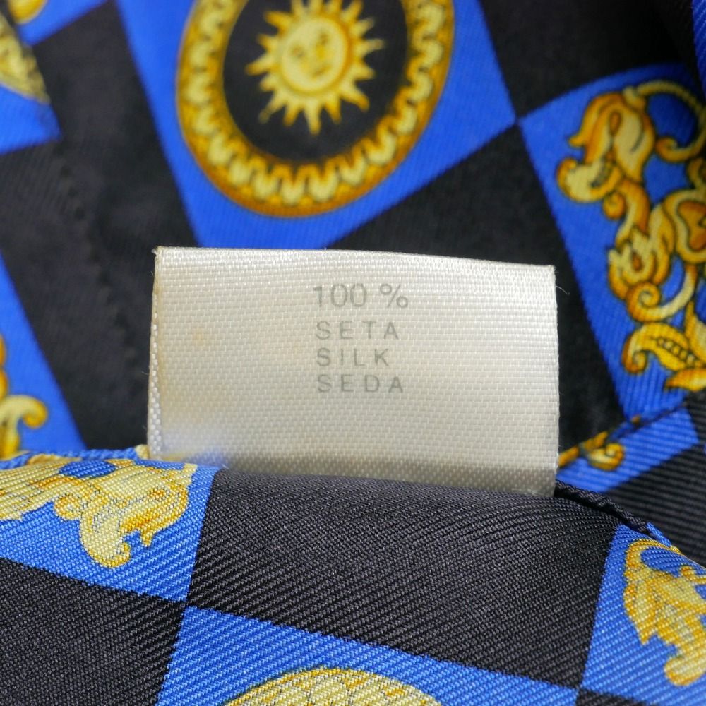 Versace Vintage Classic V2 Long Sleeve Shirt III M Baroque Check Total Silk — view 7