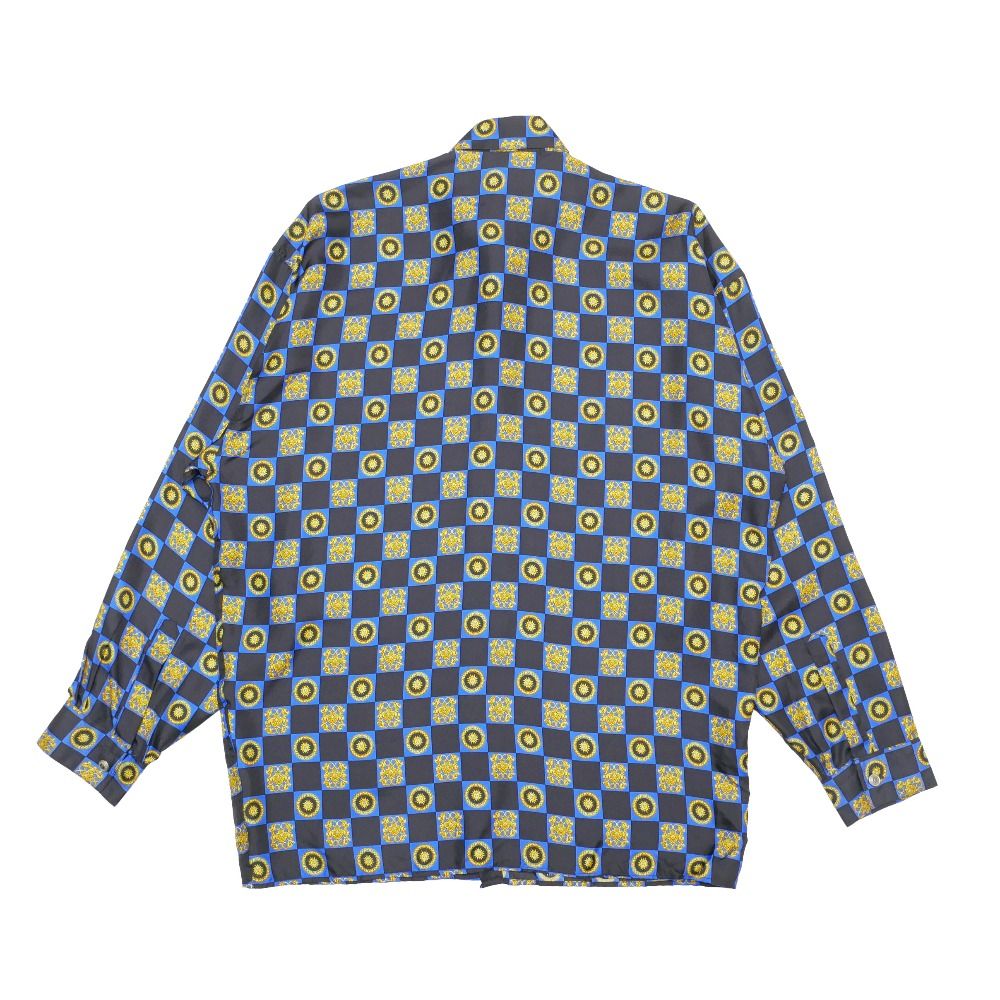 Versace Vintage Classic V2 Long Sleeve Shirt III M Baroque Check Total Silk — view 2