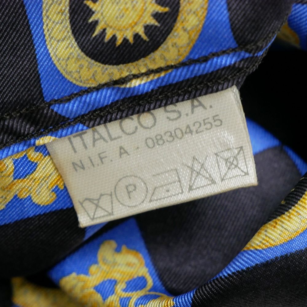 Versace Vintage Classic V2 Long Sleeve Shirt III M Baroque Check Total Silk — view 8