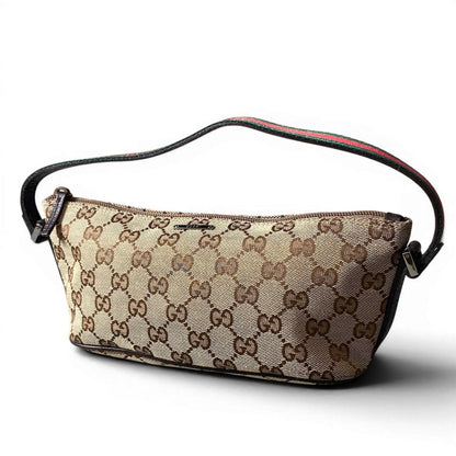 Gucci Sherry Line Pouch GG Logo Canvas Beige — view 2